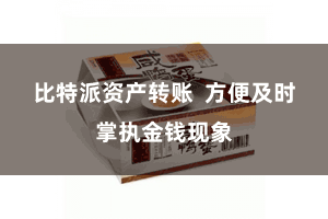 比特派资产转账 方便及时掌执金钱现象