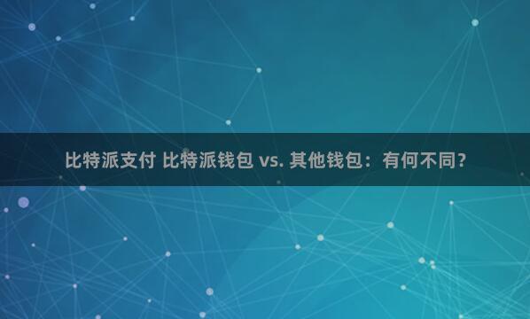 比特派支付 比特派钱包 vs. 其他钱包：有何不同？