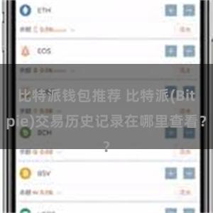 比特派钱包推荐 比特派(Bitpie)交易历史记录在哪里查看？