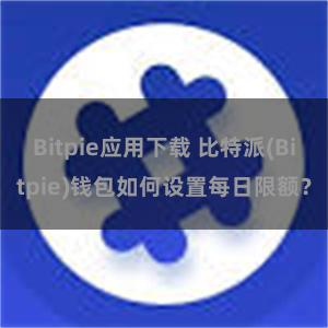 Bitpie应用下载 比特派(Bitpie)钱包如何设置每日限额？