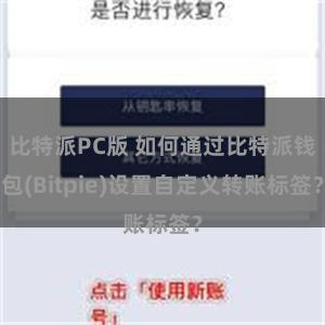 比特派PC版 如何通过比特派钱包(Bitpie)设置自定义转账标签？