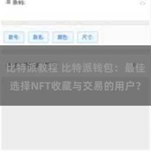 比特派教程 比特派钱包：最佳选择NFT收藏与交易的用户？