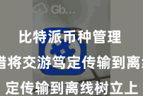 比特派币种管理 您不错将交游笃定传输到离线树立上