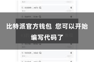 比特派官方钱包  您可以开始编写代码了